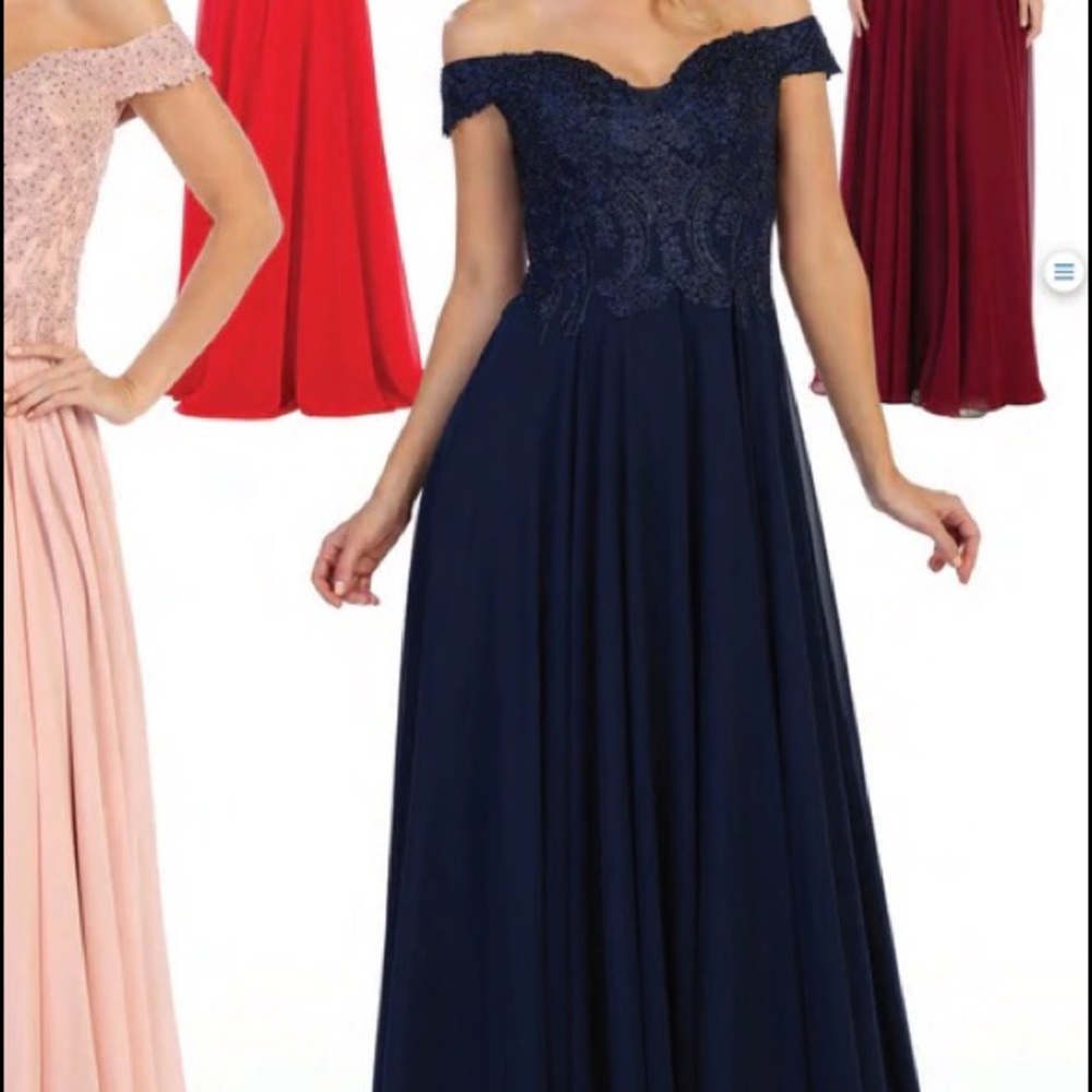 Used charcoal grey long evening dress